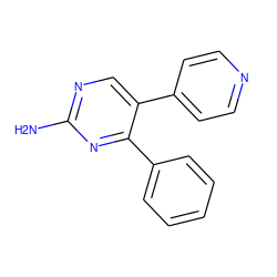 Nc1ncc(-c2ccncc2)c(-c2ccccc2)n1 ZINC000138496627