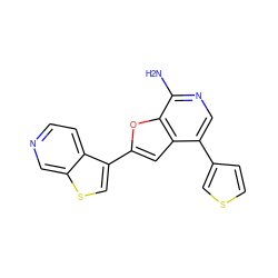 Nc1ncc(-c2ccsc2)c2cc(-c3csc4cnccc34)oc12 ZINC000096282222