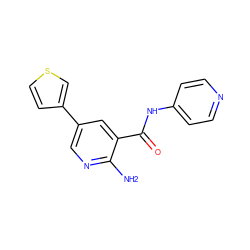 Nc1ncc(-c2ccsc2)cc1C(=O)Nc1ccncc1 ZINC000150125403