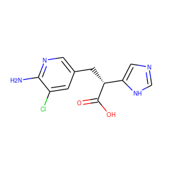 Nc1ncc(C[C@@H](C(=O)O)c2cnc[nH]2)cc1Cl ZINC000026271681