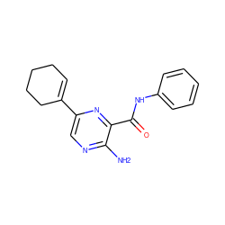 Nc1ncc(C2=CCCCC2)nc1C(=O)Nc1ccccc1 ZINC000071316531