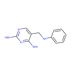 Nc1ncc(CNc2ccccc2)c(N)n1 ZINC000013532472