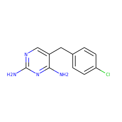 Nc1ncc(Cc2ccc(Cl)cc2)c(N)n1 ZINC000013726696