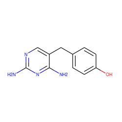 Nc1ncc(Cc2ccc(O)cc2)c(N)n1 ZINC000013726693