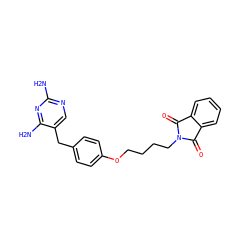 Nc1ncc(Cc2ccc(OCCCCN3C(=O)c4ccccc4C3=O)cc2)c(N)n1 ZINC000013532484