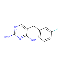 Nc1ncc(Cc2cccc(F)c2)c(N)n1 ZINC000013726676