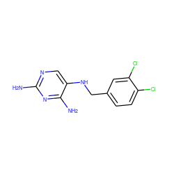 Nc1ncc(NCc2ccc(Cl)c(Cl)c2)c(N)n1 ZINC000013532441