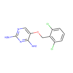 Nc1ncc(OCc2c(Cl)cccc2Cl)c(N)n1 ZINC000013532413