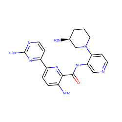 Nc1nccc(-c2ccc(N)c(C(=O)Nc3cnccc3N3CCC[C@H](N)C3)n2)n1 ZINC000103236844