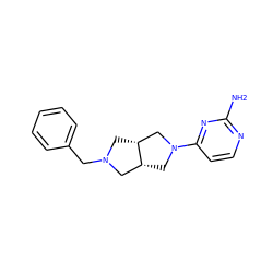 Nc1nccc(N2C[C@@H]3CN(Cc4ccccc4)C[C@@H]3C2)n1 ZINC000146981418