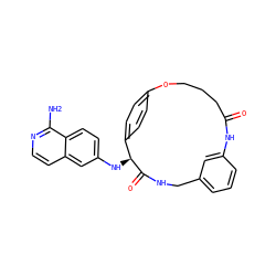 Nc1nccc2cc(N[C@@H]3C(=O)NCc4cccc(c4)NC(=O)CCCOc4ccc3cc4)ccc12 ZINC000043169694