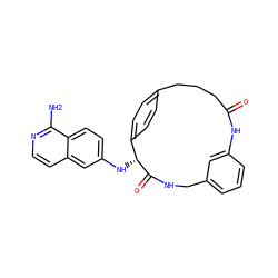 Nc1nccc2cc(N[C@H]3C(=O)NCc4cccc(c4)NC(=O)CCCc4ccc3cc4)ccc12 ZINC000143629333