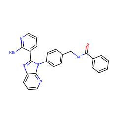 Nc1ncccc1-c1nc2cccnc2n1-c1ccc(CNC(=O)c2ccccc2)cc1 ZINC000095576373