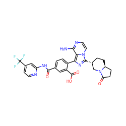 Nc1nccn2c([C@@H]3CC[C@H]4CCC(=O)N4C3)nc(-c3ccc(C(=O)Nc4cc(C(F)(F)F)ccn4)cc3C(=O)O)c12 ZINC000145443115