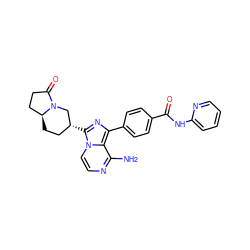 Nc1nccn2c([C@@H]3CC[C@H]4CCC(=O)N4C3)nc(-c3ccc(C(=O)Nc4ccccn4)cc3)c12 ZINC000145560569