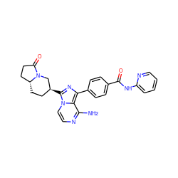 Nc1nccn2c([C@H]3CC[C@@H]4CCC(=O)N4C3)nc(-c3ccc(C(=O)Nc4ccccn4)cc3)c12 ZINC000145467652