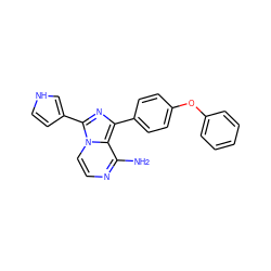 Nc1nccn2c(-c3cc[nH]c3)nc(-c3ccc(Oc4ccccc4)cc3)c12 ZINC000096168200