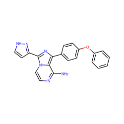 Nc1nccn2c(-c3cc[nH]n3)nc(-c3ccc(Oc4ccccc4)cc3)c12 ZINC000096168175