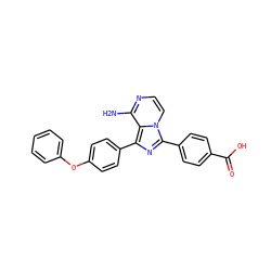 Nc1nccn2c(-c3ccc(C(=O)O)cc3)nc(-c3ccc(Oc4ccccc4)cc3)c12 ZINC000096168203