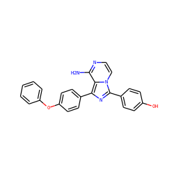 Nc1nccn2c(-c3ccc(O)cc3)nc(-c3ccc(Oc4ccccc4)cc3)c12 ZINC000096168181