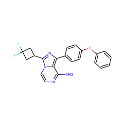 Nc1nccn2c(C3CC(F)(F)C3)nc(-c3ccc(Oc4ccccc4)cc3)c12 ZINC000096168058