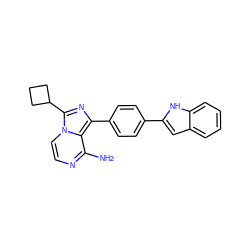 Nc1nccn2c(C3CCC3)nc(-c3ccc(-c4cc5ccccc5[nH]4)cc3)c12 ZINC000096168294