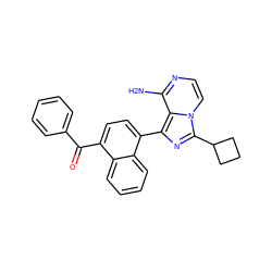 Nc1nccn2c(C3CCC3)nc(-c3ccc(C(=O)c4ccccc4)c4ccccc34)c12 ZINC000096168086