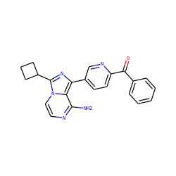 Nc1nccn2c(C3CCC3)nc(-c3ccc(C(=O)c4ccccc4)nc3)c12 ZINC000096168114