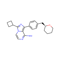 Nc1nccn2c(C3CCC3)nc(-c3ccc(C[C@@H]4CCCCO4)cc3)c12 ZINC000096168090