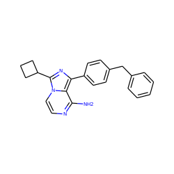 Nc1nccn2c(C3CCC3)nc(-c3ccc(Cc4ccccc4)cc3)c12 ZINC000095581340