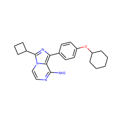 Nc1nccn2c(C3CCC3)nc(-c3ccc(OC4CCCCC4)cc3)c12 ZINC000096168126