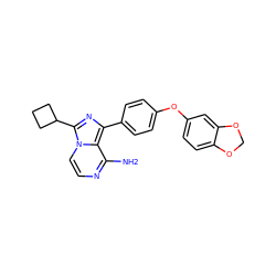 Nc1nccn2c(C3CCC3)nc(-c3ccc(Oc4ccc5c(c4)OCO5)cc3)c12 ZINC000096168222