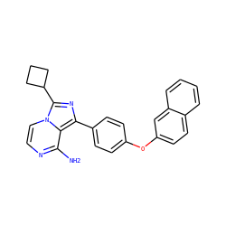 Nc1nccn2c(C3CCC3)nc(-c3ccc(Oc4ccc5ccccc5c4)cc3)c12 ZINC000096168221