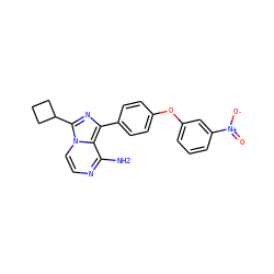 Nc1nccn2c(C3CCC3)nc(-c3ccc(Oc4cccc([N+](=O)[O-])c4)cc3)c12 ZINC000096168227