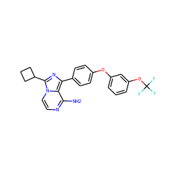 Nc1nccn2c(C3CCC3)nc(-c3ccc(Oc4cccc(OC(F)(F)F)c4)cc3)c12 ZINC000096168219