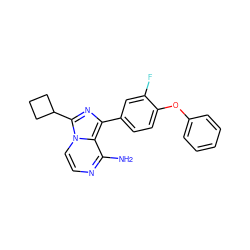 Nc1nccn2c(C3CCC3)nc(-c3ccc(Oc4ccccc4)c(F)c3)c12 ZINC000095582365