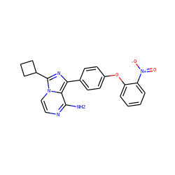 Nc1nccn2c(C3CCC3)nc(-c3ccc(Oc4ccccc4[N+](=O)[O-])cc3)c12 ZINC000096168069