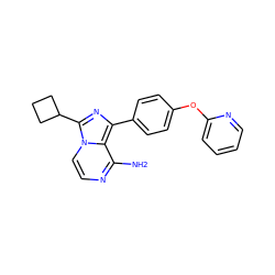 Nc1nccn2c(C3CCC3)nc(-c3ccc(Oc4ccccn4)cc3)c12 ZINC000095581956