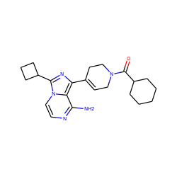 Nc1nccn2c(C3CCC3)nc(C3=CCN(C(=O)C4CCCCC4)CC3)c12 ZINC000096168247