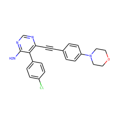 Nc1ncnc(C#Cc2ccc(N3CCOCC3)cc2)c1-c1ccc(Cl)cc1 ZINC000028646558