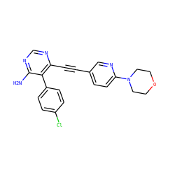 Nc1ncnc(C#Cc2ccc(N3CCOCC3)nc2)c1-c1ccc(Cl)cc1 ZINC000028646572