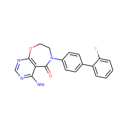 Nc1ncnc2c1C(=O)N(c1ccc(-c3ccccc3F)cc1)CCO2 ZINC000169324850