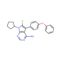 Nc1ncnc2c1c(-c1ccc(Oc3ccccc3)cc1)c(Cl)n2C1CCCC1 ZINC000026274815