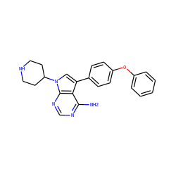 Nc1ncnc2c1c(-c1ccc(Oc3ccccc3)cc1)cn2C1CCNCC1 ZINC000008582010