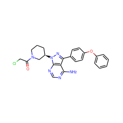 Nc1ncnc2c1c(-c1ccc(Oc3ccccc3)cc1)nn2[C@@H]1CCCN(C(=O)CCl)C1 ZINC000096167587