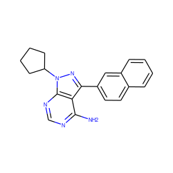 Nc1ncnc2c1c(-c1ccc3ccccc3c1)nn2C1CCCC1 ZINC000064510307