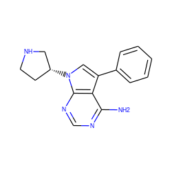 Nc1ncnc2c1c(-c1ccccc1)cn2[C@@H]1CCNC1 ZINC000027981702