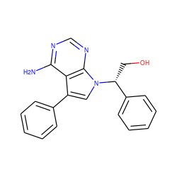 Nc1ncnc2c1c(-c1ccccc1)cn2[C@H](CO)c1ccccc1 ZINC000027980200