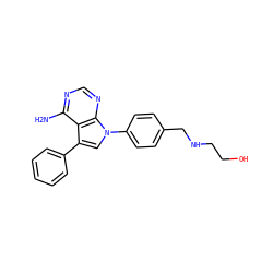 Nc1ncnc2c1c(-c1ccccc1)cn2-c1ccc(CNCCO)cc1 ZINC000003832343