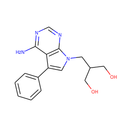 Nc1ncnc2c1c(-c1ccccc1)cn2CC(CO)CO ZINC000000007030